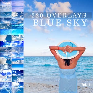 220 Blue Sky Overlays, Dramatic Sky Overlay, Cloud Overlay Photography Overlays, Photoshop skies, photo overlays digital sky wedding overlay