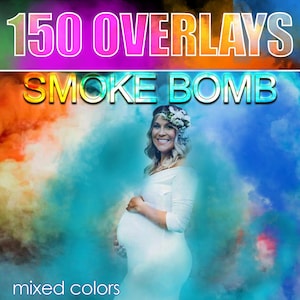 150 Colored Smoke Bomb Overlays for Photoshop, Colorful Gender Reveals Smoke, PNG file, colored fog, photoshop overlay, magic digital smoke