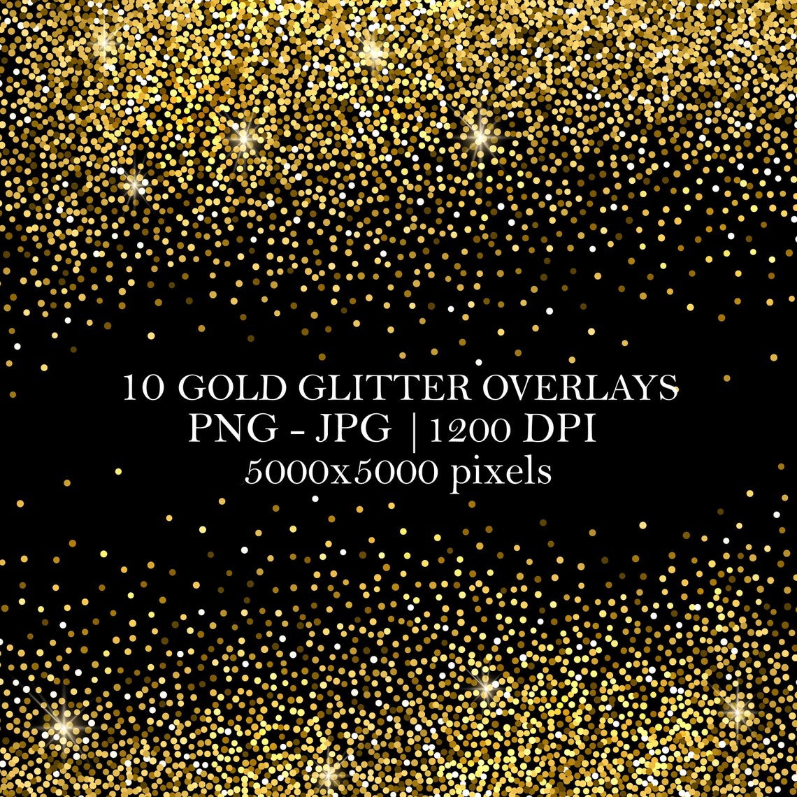 10 Gold Glitter Overlays Golden Texture Background Photoshop - Etsy