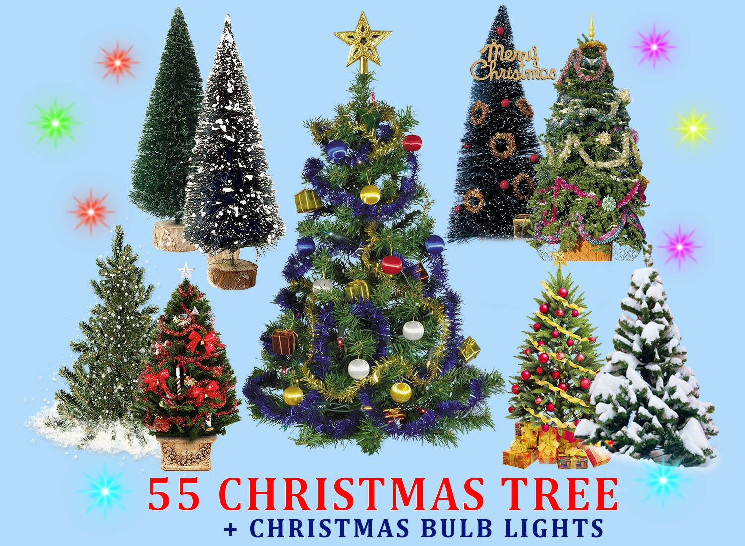 55 Christmas Tree Realistic Christmas Tree Pine Trees - Etsy Canada