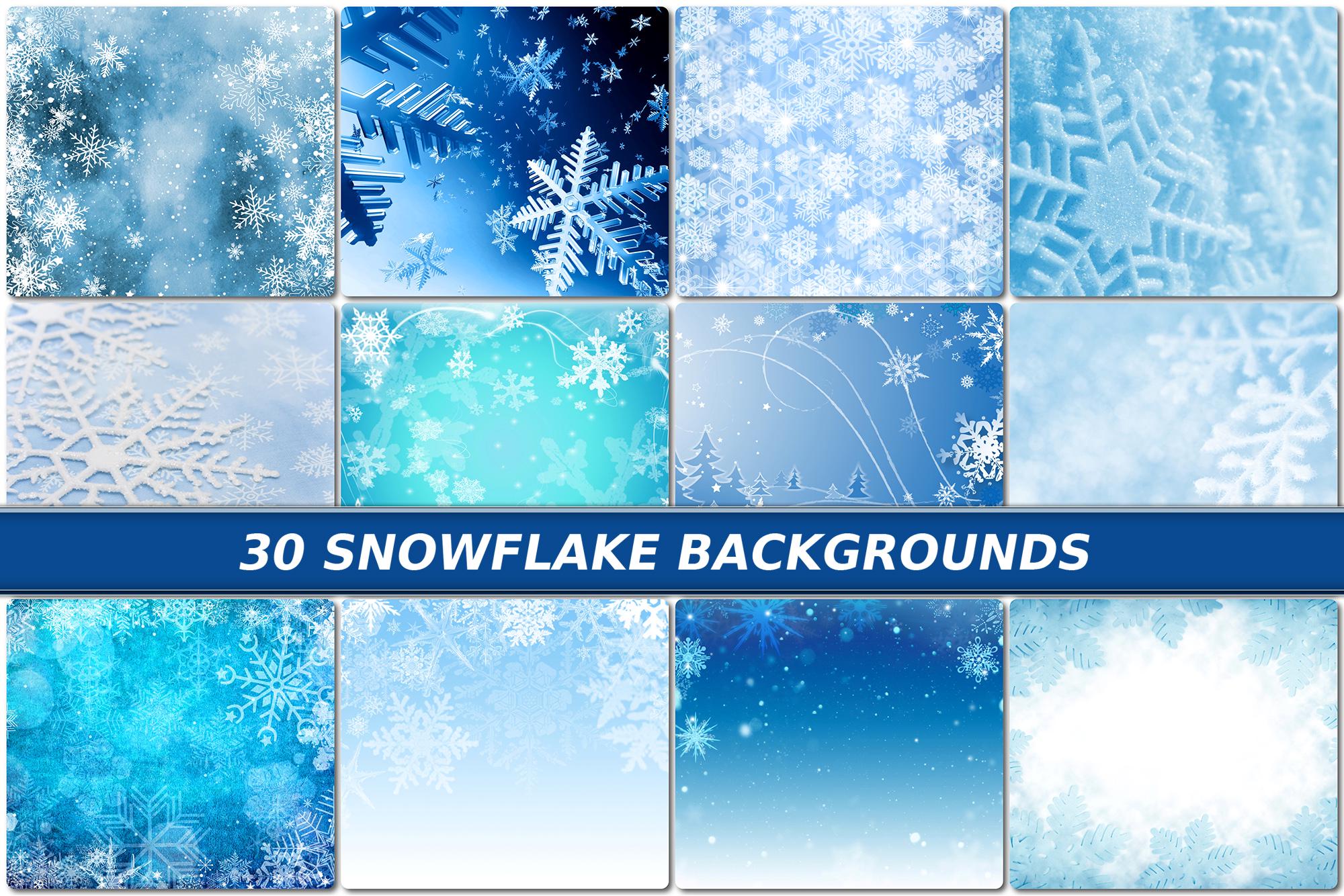 30 Snowflakes backgrounds, Winter backgrounds, blue icy digital winter snowflake, frozen winter papers Christmas printable frost backgrounds