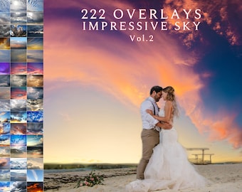 222 Dramatic Sky Overlays for Photoshop Professional Photo Layer Backdrops for photographers clouds effect digital skies photo overlays