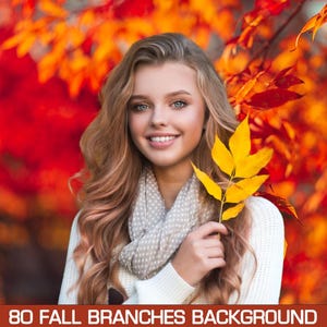 80 Fall Branches backgrounds, Autumn Tree Branch Photo Overlays, Autumn Leaves Photo Overlays, Foliage Overlays, Fine art portrait textures