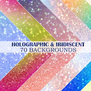 70 Holographic Digital Texture, Iridescent Backdrop Digital Foils, Abstract Holographic Paper,  Holo Texture, Glitter Overlays for Photoshop