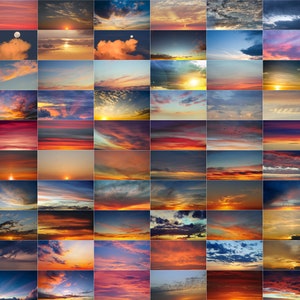 300 Sunset Sky Photo superpositions nuages Photoshop, superposition Photoshop, superposition de ciel, superposition de coucher de soleil, superpositions de crépuscule, texture du ciel, effet de nuage image 4