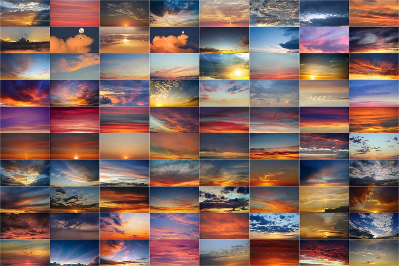 300 Sunset Sky Photo superpositions nuages Photoshop, superposition Photoshop, superposition de ciel, superposition de coucher de soleil, superpositions de crépuscule, texture du ciel, effet de nuage image 4