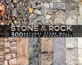 300 Stone & Rock Textures, Natural Stone Wall Backgrounds, River Pebbles, Crushed Rocks, Slate Papers