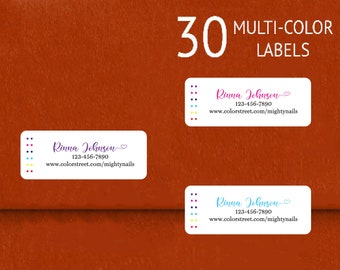 30 Multi Color Street labels, catalogue catalog address labels, direct sales labels, address labels, nail mail stickers, cute address labels