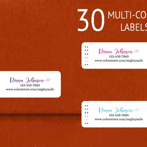 30 Multi Color Street Address Labels Catalogue Catalog Labels Etsy
