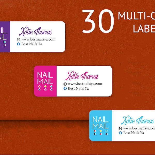 30 Color Street Labels, Address Labels, Color Street Address Labels, Nail Mail Labels, consultant labels