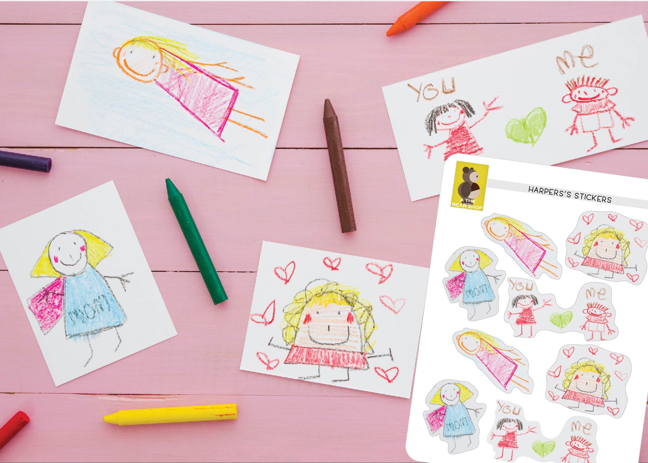 custom stickers from drawings stickers from photo etsy