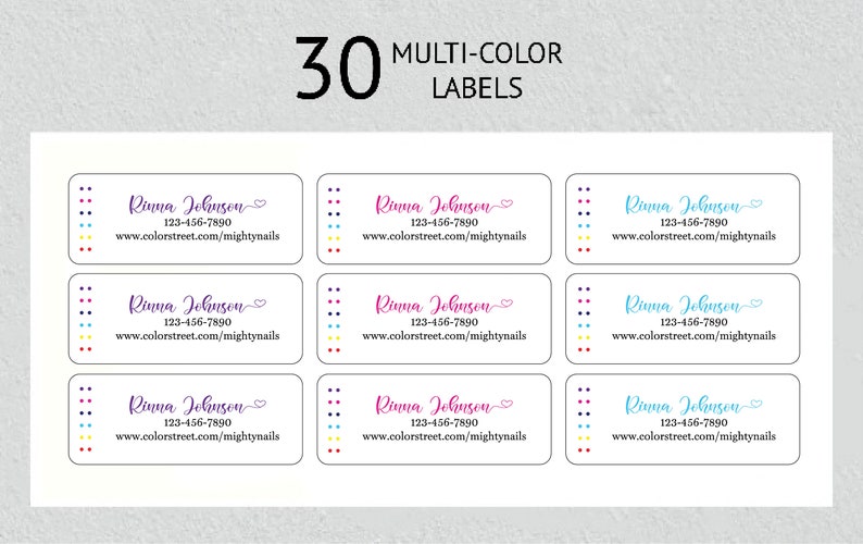 30 Multi Color Street Labels Catalogue Catalog Address Etsy
