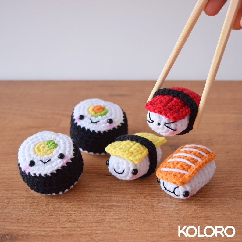 Sushi Crochet Amigurumi Kawaii Food Japanese Etsy Teeter - sushi crochet amigurumi kawaii food japanese etsy