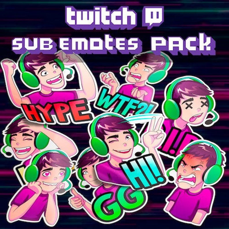 Streamer Twitch Sub Emotes Pack Twitch Subscribers Emotes Etsy