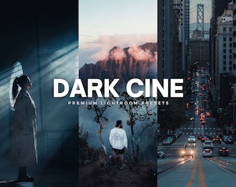 Dark Cinematic Lightroom Presets | Moody Cine Street and Nature Presets, Travel Instagram Photo Filters | Mobile & Desktop