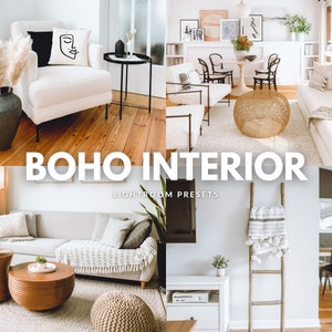 Boho Interior Lightroom Presets | Warm Bohemian Home Photo Filters | Bright Blogger Aesthetic Presets For Instagram | Mobile + Desktop