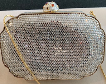 Judith Leiber Rhinestone Encrusted Evening Bag with Shoulder Strap and Matching Accessories