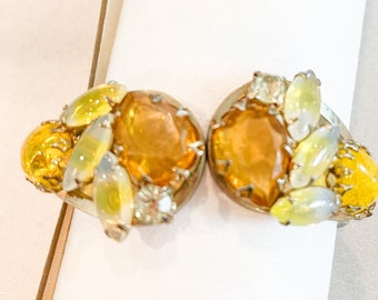 Pulseira de punho articulada com strass amarelo multicolorido