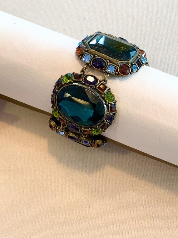 Bracelet Bronze Multicolore Lumineux POGGI Paris - Bijou Occasion De Collection