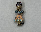 Vintage Girl Dress Clip with Exquisite Details