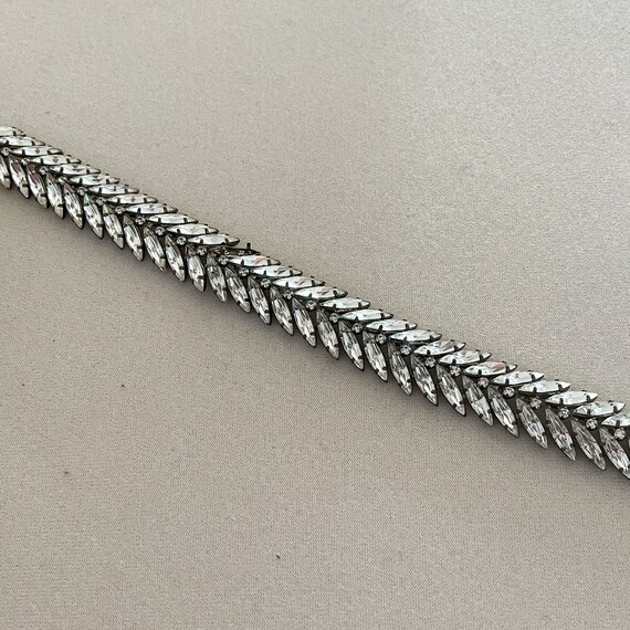 Vintage Marquise Rhinestone Necklace View 4