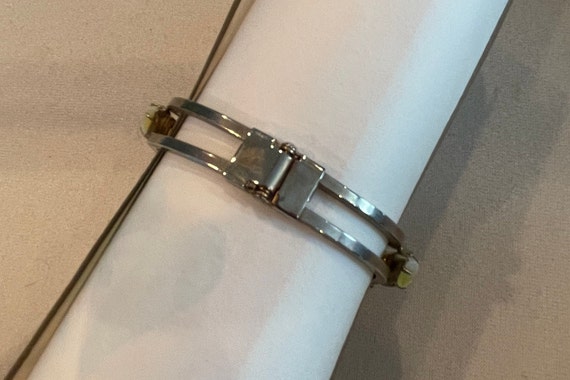 Multi Yellow Rhinestone Hinged Cuff Bracelet - image 8