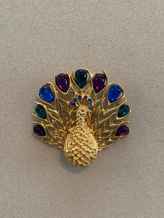 Trifari Vintage Peacock Brooch