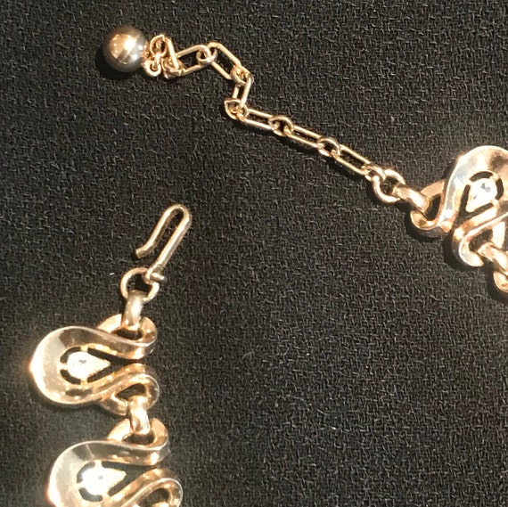 Vintage Trifari Gold Rhinestone Necklace & Earrin… - image 5