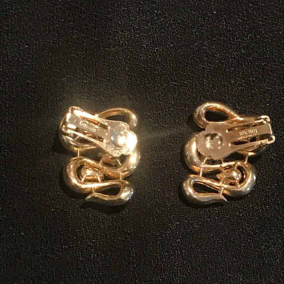 Vintage Trifari Gold Rhinestone Necklace & Earrin… - image 8