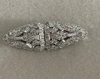 Vintage Convertible Rhinestone Art Deco Dress Clips