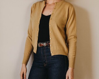 mens camel cardigan
