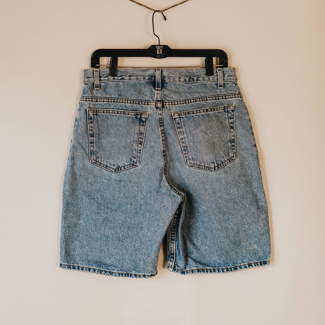 Vintage 90s Lighter Medium Wash High Waist Denim Dad Shorts | Etsy