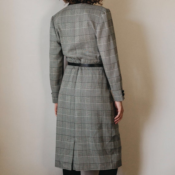 Vintage 80s Black and White Houndstooth Plaid Jac… - image 5