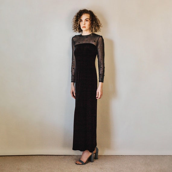 black velvet a line dress