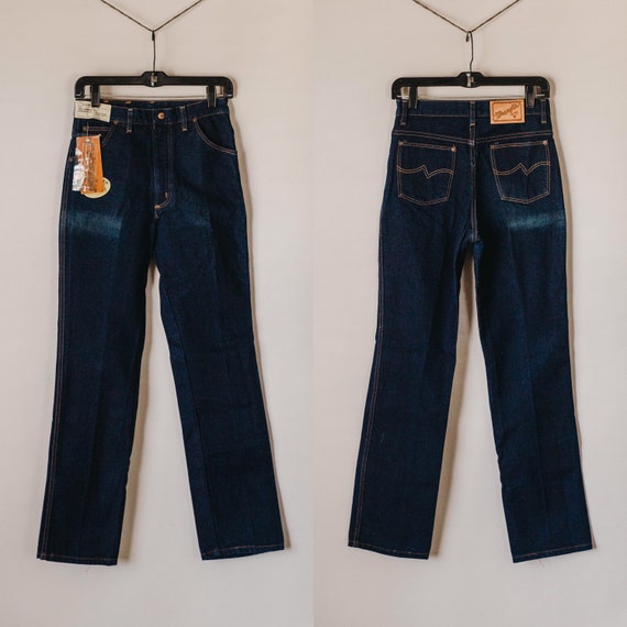 Vintage 70s Deep Blue Wrangler Deadstock Straight… - image 2