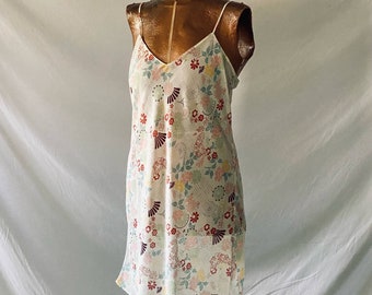 Vintage 90s/Y2K Sheer Floral Multi Colored Slip