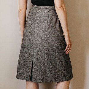 Vintage 80s Wool Blend Chevron High Waist Skirt image 5