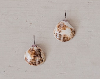 Vintage Souvenir Seashell Earrings