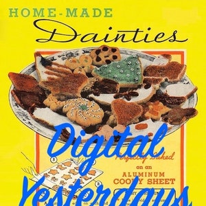 1950s Mirro Home-Made Dainties Print Advertising Art Illustration PRINTABLE Instant Download Vintage Advertising Vintage Mirro Cooky Press