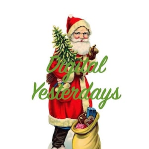 PRINTABLE Vintage Weihnachtsmann Weihnachten Weihnachtsgruße Weihnachtsmann