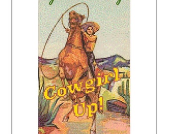 Cheyenne Cowgirl Counted Cross Stitch Chart Instant Download Digital ...