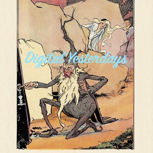 PRINTABLE Vintage 1914 Tik Tok of Oz Nome King Finds Passages To Treasure Caverns Digital Art Print Instant Download Steampunk Clip Art