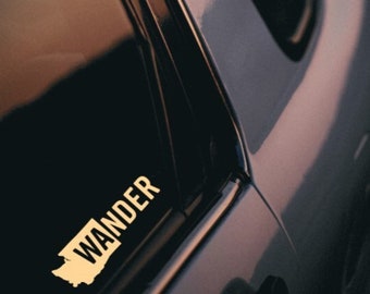 Washington state outline wander custom decal - wander car decal - wander water bottle decal - wander laptop decal