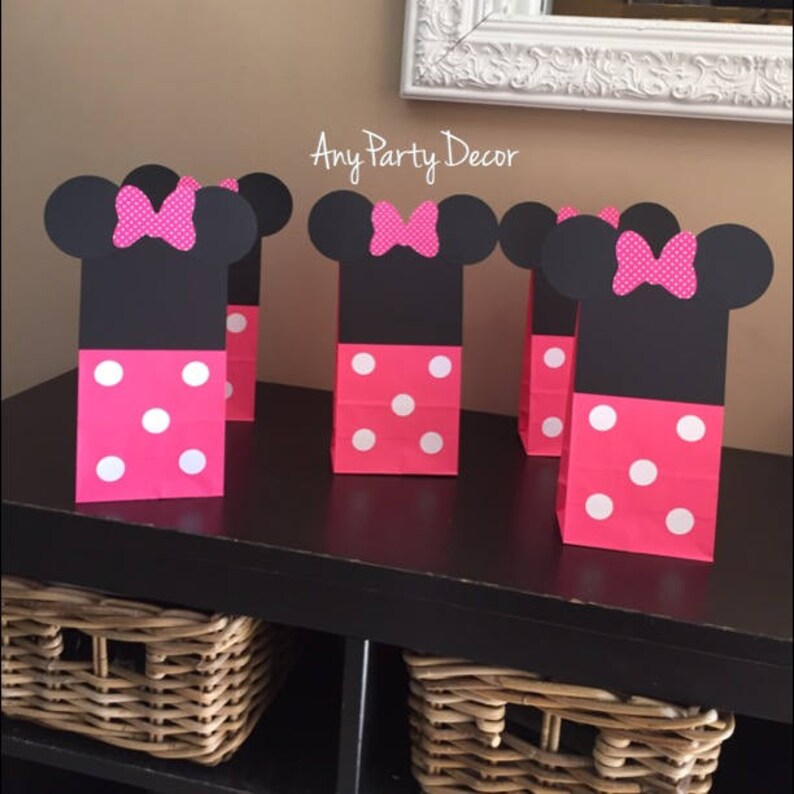 Minnie Mouse Party Favor Bags Minnie Birthday Goodie Bags Etsy Canada