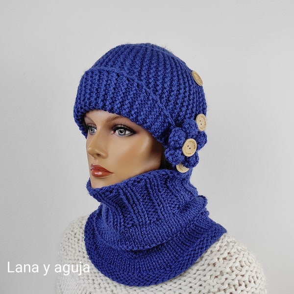 Gorro lana, cuello lana, regalo para ellas, estilo casual, tejido a mano, gorro y bufanda mujer, regalos únicos, tejido lana, bufanda lana