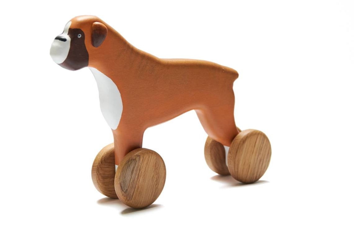 Boxer dog gift Boxer baby toy Wooden dog pull toy My big Etsy