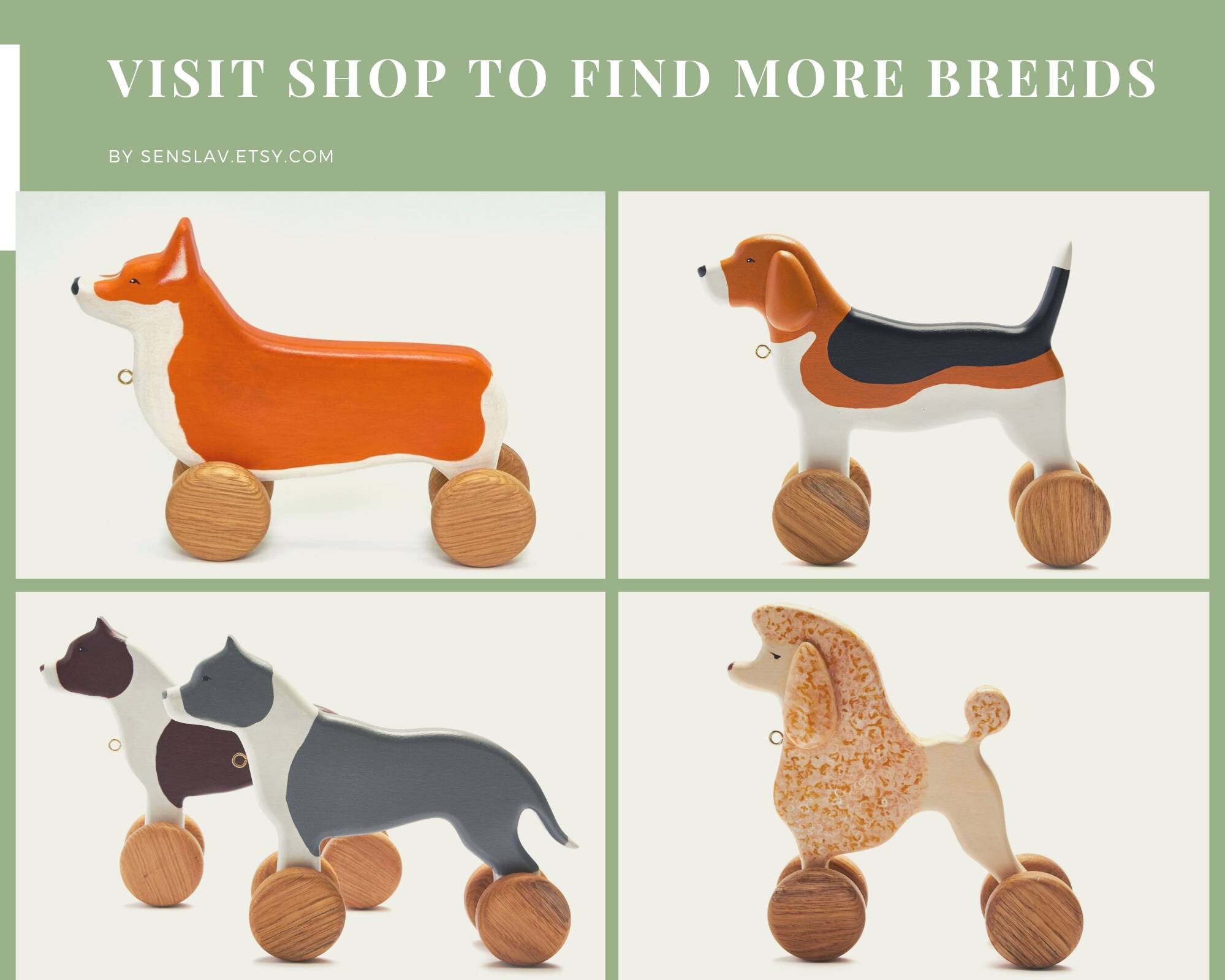 Wooden toys for kids Pull dog toy Yellow Labrador retriever Etsy