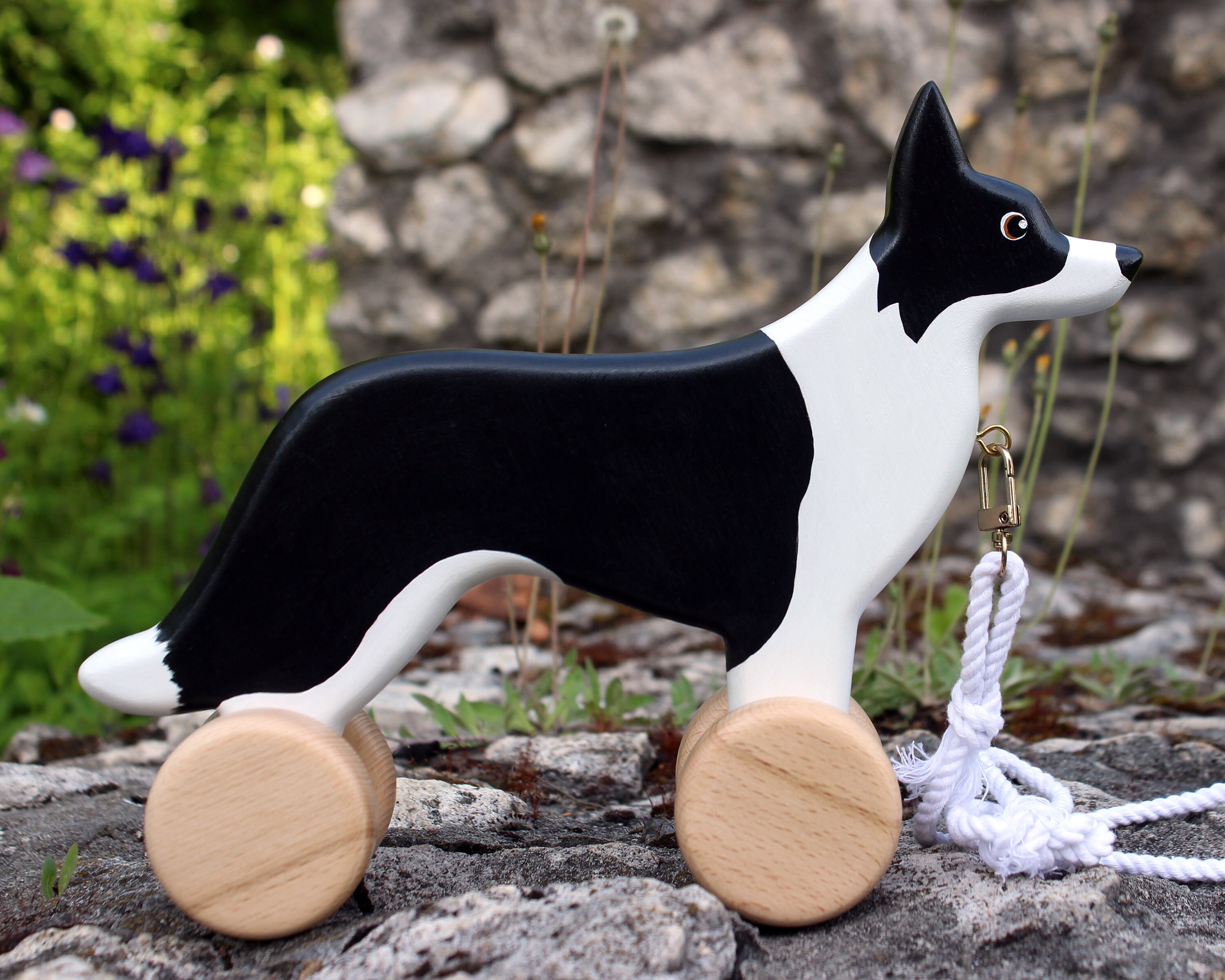 Border collie kids toy Wooden border collie customized Etsy
