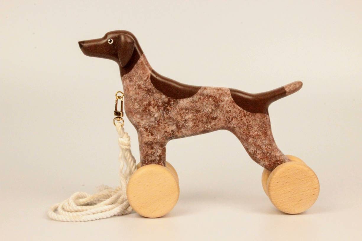German shorthaired pointer kids toy GSP gifts Wooden dog pull Etsy