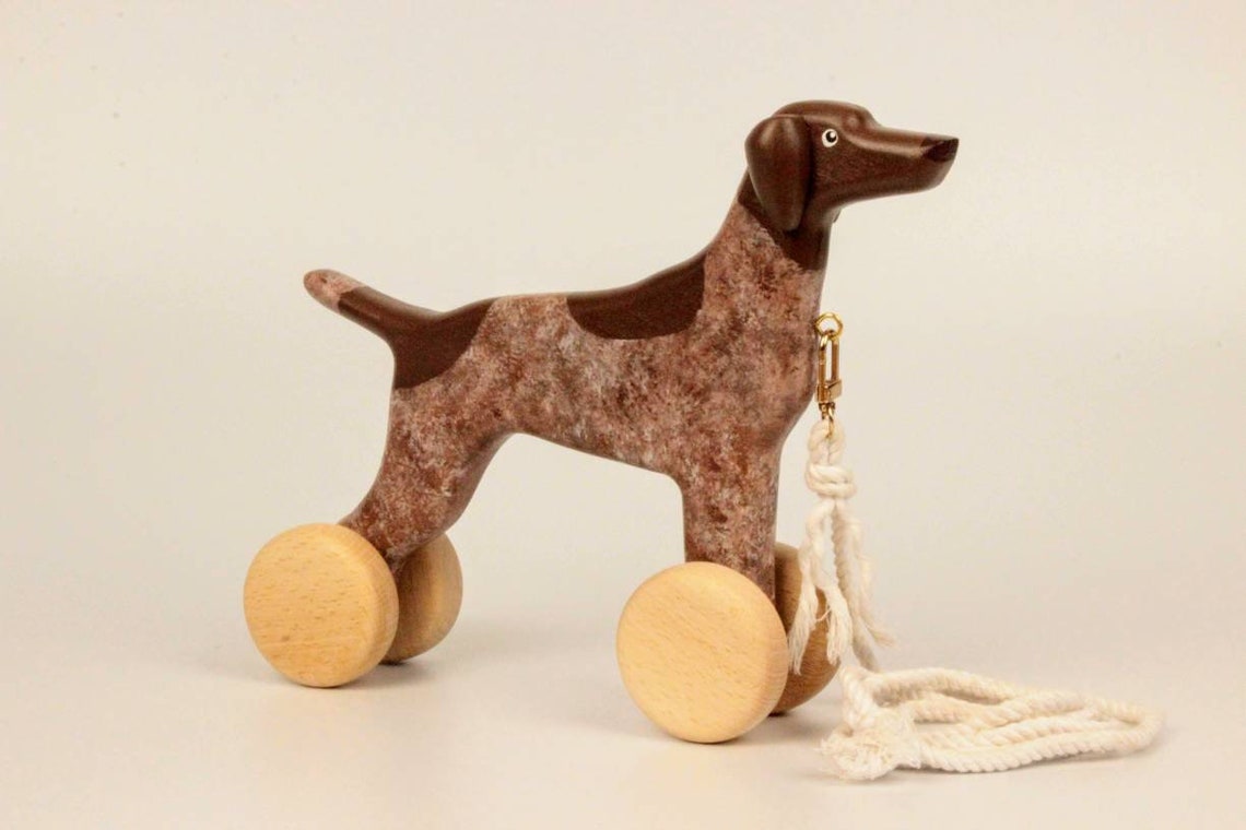 German shorthaired pointer kids toy GSP gifts Wooden dog pull Etsy